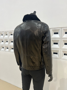 Nueva Chaqueta <span class=keywords><strong>de</strong></span> <span class=keywords><strong>Hombre</strong></span> Vintage <span class=keywords><strong>de</strong></span> Plumón <span class=keywords><strong>de</strong></span> Ganso y Piel <span class=keywords><strong>de</strong></span> Oveja, Chaqueta Corta <span class=keywords><strong>de</strong></span> Cuero Genuino con Cuello Cuadrado y Detalles <span class=keywords><strong>de</strong></span> Piel <span class=keywords><strong>de</strong></span> Visón - Product Image 5
