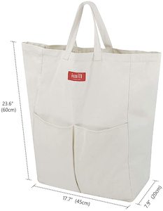 100% Breathable Cotton Canvas <b>Laundry</b> Backpack With <b>Drawstring</b> Closure <b>Laundry</b> <b>Bag</b> With Shoulder Straps 2 Handles Washable - Product Image 1