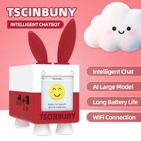 TSCINBUNY Chatbot intelligent AI en forme de lapin mignon, robot parlant AI connecté en WiFi avec grand modèle IA et écran couleur