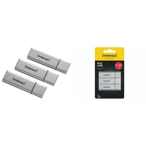 INTENSO USB 2,0-Stick Alu Line, 32 GB, 3er Pack, plateado (9859724884) - Product Image 1