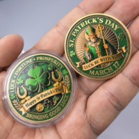 Grosir Panas 2 PCS Set Koin Peringatan 3D Hari St. Patrick Shamrock Lucky Clover Keberuntungan Koleksi Suvenir Hadiah