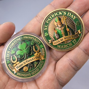 Offre Spéciale : Lot de 2 Pièces de Monnaie Commémoratives 3D Saint-Patrick – Trèfle Chanceux – Cadeau Souvenir de Collection Porte-Bonheur - Product Image 2