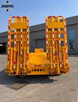 Semi-remorque surbaissée à 3 essieux en acier haute résistance, capacité 100 tonnes, avec rampe hydraulique, vente directe d'usine