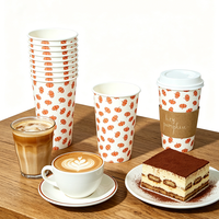 Gobelet à café en papier personnalisé de 16 oz avec motif citrouille d'automne, manchon en kraft et couvercle – Tasse jetable écologique pour les fêtes