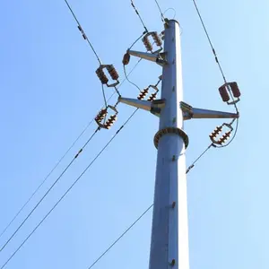 Güneş montaj sistemi 33KV ve 132KV kutup boyutları için elektrik çelik boru direkleri