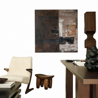 Peinture à l'huile abstraite faite à la main, art mural contemporain sur toile, cadre flottant tendu, décoration intérieure pour salon