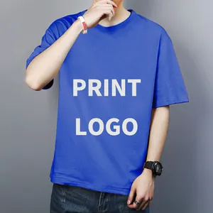 Summer Roundneck Polos Graphic Tee Oversiz Tshirts With Logo Custom Logo Printed Tagless T Shirts 100% Cotton Unisex T Shirt
