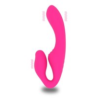 Biegbares Design Doppelkopf 10-Frequenz Vibration Strapless G-Punkt Strap-on Dildo Vibratoren für Lesbische Frauen