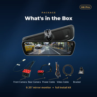 Caméra de recul numérique universelle Sinjet Wifi, type séparé, streaming 2K, écran complet 9,35 pouces, H6 Pro Mirror DashCam