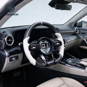 Volante de coche en oferta para Mercedes-Benz, fibra de carbono y cuero, GLE, Clase E, CLS, C200, W218/W219, Clase S, W221 - Product Image 5