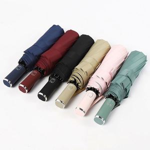Parapluie d'affaires pour homme entièrement automatique, personnalisé avec logo couleur, résistant au vent, en polyester renforcé, style américain, vente en gros - Product Image 4
