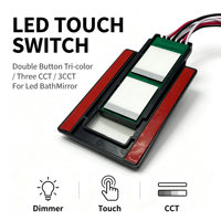 Interrupteur Tactile 24V à Contrôle Précis, Tricolore, avec Fonction Anti-buée pour Miroirs Cosmétiques Intelligents et Bandes LED