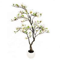 Arbre artificiel de magnolia de 150 cm, faux arbre de magnolia pour hôtel, restaurant, café, magasin de détail, décoration commerciale