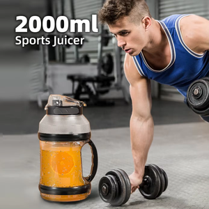 大尺寸混合去蛋白奶昔搅拌机无绳2L运动果汁便携式榨汁机搅拌机带手柄 - Product Image 6