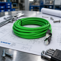 Câble réseau industriel Ethernet spécial KRONZ vert bleuâtre, haute flexibilité, Cat6A, connecteurs circulaires 26AWG