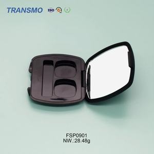 Estuche para Polvos con Espejo, Forma Cuadrada, Transparente, Contenedor de Plástico para Rubor, Contenedor para Paleta de Sombras de Ojos - Product Image 4