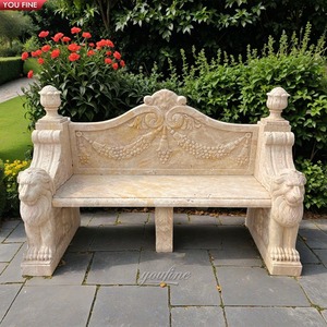 Antico <span class=keywords><strong>Giardino</strong></span> Esterno Intagliato A Mano Naturale di Pietra di Marmo Decorativo Statua di Angelo Banco Sedia - Product Image 3