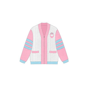 Suéter de Punto Personalizado al por Mayor OEM, 100% Algodón, con Logotipo Bordado de Letras Griegas, Cárdigan de Punto con Botones para Mujer, Suéter AP Fraternity 1906 - Product Image 3