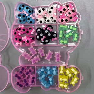 Suministro a granel, 50/60 Uds., vendaje de Halloween, gatito, cabeza de Calavera, oso, esqueleto, lazo, decoración, funda de teléfono basura, dijes, accesorios de horquilla - Product Image 1