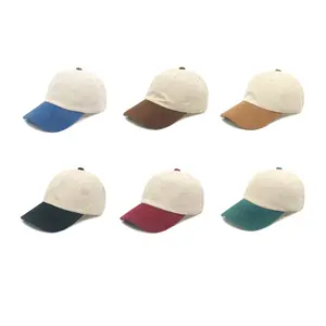Factory Direct Unisex Custom Classical Blank Vintage Mix Color Blocked Versatile Cordoroy Baseball Caps Hats