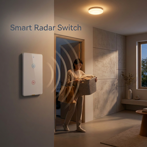 Interruptor de Luz con Sensor de Radar de Vidrio WiFi Tuya, Curvo 2.5D, Templado, Sensor de Onda Milimétrica 10G, Activación por Presencia Humana, Ahorro de Energía, 110-240V - Product Image 1