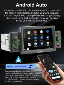 1din đài phát thanh xe đa phương tiện Carplay & <span class=keywords><strong>Android</strong></span> Auto Player mirrorlink hiển thị Navigation 5 ''Màn hình cảm ứng autoaudio <span class=keywords><strong>FM</strong></span> phía sau cam đầu vào - Product Image 4