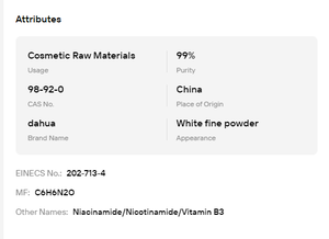 Poudre de Nicotinamide Qualité Cosmétique Vitamine B3 Brute pour Formulation Quotidienne de Soins Cutanés et Éclaircissement de la Peau - Product Image 6