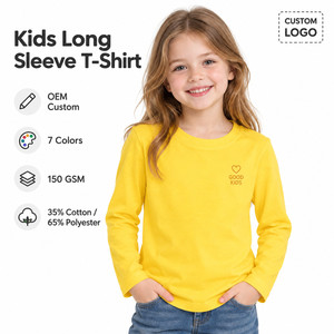 Camiseta de Manga Corta para Niños con Logotipo Personalizado, 150 GSM, Mezcla de Algodón y Poliéster, Cuello Redondo, Deportiva, Ecológica, de Secado Rápido - Product Image 2