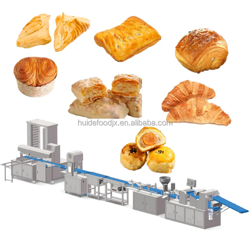 Linha de produção automática de pastelaria, máquina de laminação de massa e pastelaria