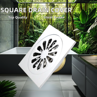 Couvercle de drain de sol à insertion de carrelage carré en laiton de style moderne Bonne vente Drain de douche Filigrane de salle de bain d'hôtel Chrome