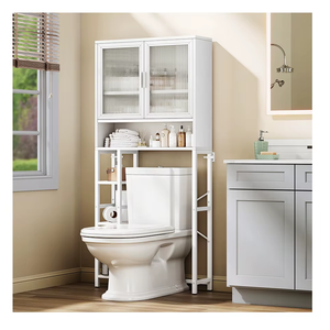 Étagère de rangement 3 niveaux <span class=keywords><strong>en</strong></span> <span class=keywords><strong>bois</strong></span> <span class=keywords><strong>pour</strong></span> salle de bain, à poser au-dessus des toilettes, gain de place - Product Image 1