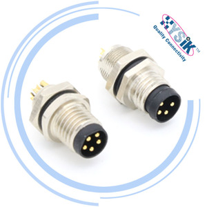 Connecteur de panneau blindé M8-AM-RM-PM-S-04 M8 à 4 broches mâle, codage A, coudé à 90°, étanche, en <span class=keywords><strong>CuZn</strong></span> pour signal de capteur - Product Image 5