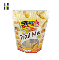 Logo personnalisé imprimé sur mesure pour sachet debout multicouche PET+PE avec fermeture éclair pour l'emballage de noix, d'arachides, de noix de cajou et d'épices