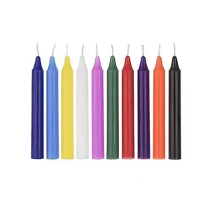 Tapered Assorted Multi Solid Colored Hanukkahs Menorah Candles for All 8 Nights of Chanukahs