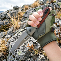 Couteau de poche pliant à manche en bois, styles variés, acier inoxydable 3Cr13, EDC, camping en plein air, chasse, survie, bricolage, OEM personnalisable