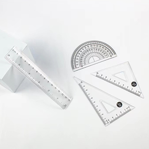 Juego de 4 Reglas Triangulares de Ángulo Recto de Plástico ABS Transparente de Alta Calidad con Logotipo Personalizado para Uso Escolar y Doméstico - Product Image 5