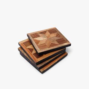 Export Quality Artisan Acacia Wooden Coaster <b>Set</b> for Coffee Tea & <b>Beverage</b> <b>Serving</b> Available At Export Quality And Price - Product Image 2