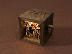 Boîte d'animation <span class=keywords><strong>photo</strong></span> Flipbook, <span class=keywords><strong>Livre</strong></span> <span class=keywords><strong>photo</strong></span> en bois personnalisé avec lumière, Boîte <span class=keywords><strong>photo</strong></span> à manivelle personnalisée, Cadeaux créatifs pour anniversaire - Product Image 1