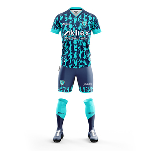 批发便宜的快干透气足球套装定制您自己的品牌标志高品质足球俱乐部足球服套装 - Product Image 1