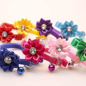 ปลอกคอแมวพร้อมดีไซน์ดอกไม้ประดับอัญมณีสีสันสดใสขนาดเล็กขนาดกลางอุปกรณ์สำหรับสัตว์เลี้ยงสำหรับแมวสุนัข - Product Image 3