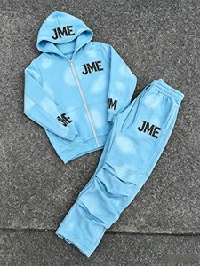 Conjunto Deportivo con Capucha y Cremallera, Azul, de Algodón, Ropa Casual para Niños, Temporada de Primavera - Product Image 2