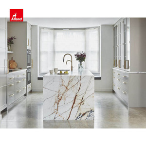 <span class=keywords><strong>Armoire</strong></span> de <span class=keywords><strong>cuisine</strong></span> encastrée avec robinet et poignées dorées, Alland New Timeless, modulaire, moderne, écologique, peinture gris clair - Product Image 4