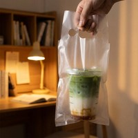 Sachets de boissons recyclables à poignée transparente (Whisky, Tequila, Vin, Soda) – Pochettes en plastique refermables avec valve de dégazage personnalisable