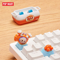 100% Authentique Popmart Labubu Dip for Fun Stress Hot Pot Keycaps PVC Figurine Anime Lets Hot Pot pop Beans pour Décorations de Bureau