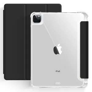 Für Apple iPad 10.2 Hülle PU Lederbezug transparente gefrostete Tablet Hülle für iPad 7. 2019 für iPad 8. 9. Generation 2020