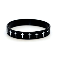 Bracelet en Silicone à Motif Croix Croyance Religieuse pour Événements de Prière et Fêtes, Personnalisable avec Logo