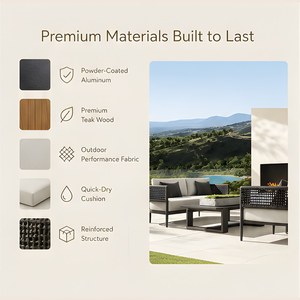 Nuevo Diseño de Muebles Cómodos para Jardín, Juego de Sofás de Aluminio para Exteriores - Product Image 3