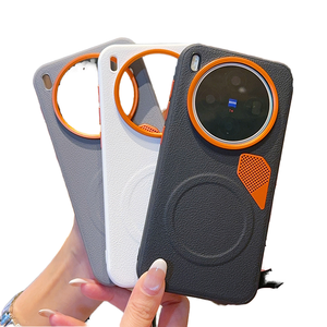 Magnetic Matte PU Leather Metal Shockproof Lens Protection Case for vivo X300 X200 Pro/Ultra/Pro Mini PC Wireless Charging Cover