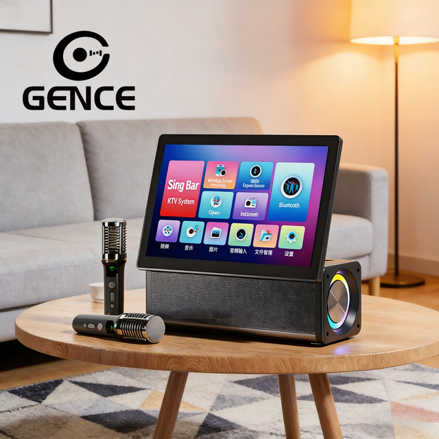 GENCE Smart Video Speaker HD Non-Touch Screen WiFi HIFI Stereo Bass Hands-Free Call for 5.0 RGB LED Battery Aux Home