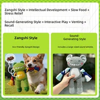 Jouet en peluche pour chien grenouille, tigre et souris avec poche à friandises, nœud en corde et couineur pour jeu interactif et à tirer – Vente en gros
